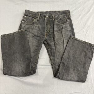 Levi’s Men’s 34x30 Gray Denim Jeans Straight Leg Distressed Fade Red Tab